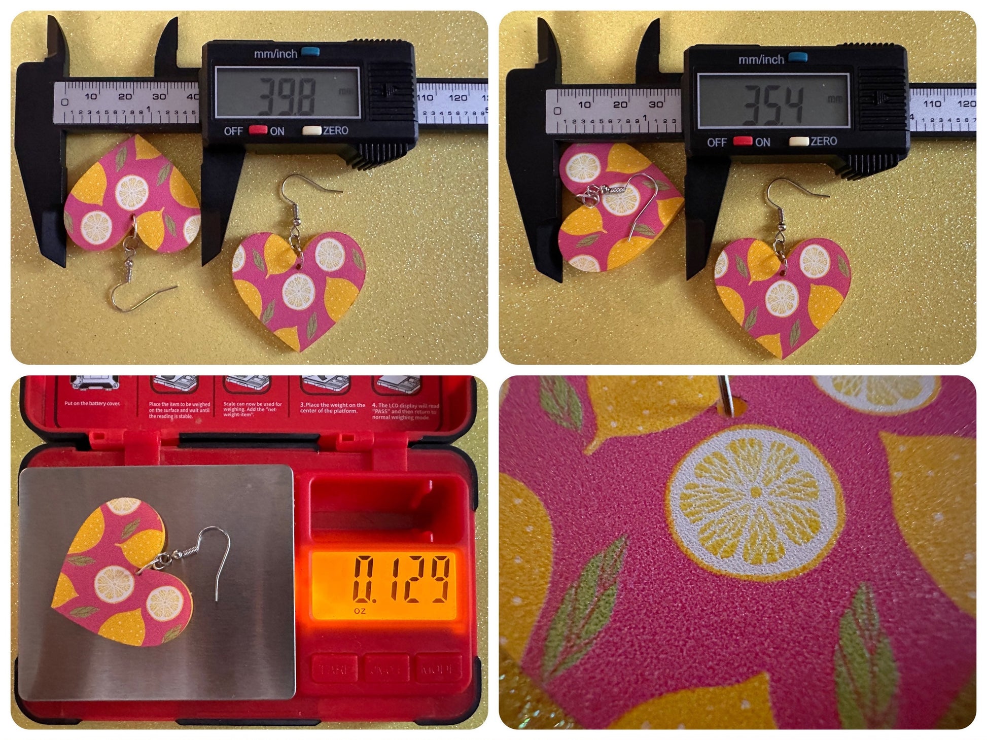 Cute Lemon Earrings: Laser Cut Acrylic Lemons, Mini Lemons, Fruit, Citrus, Food, When Life Gives You Lemons, Best Gifts for Her/Him/Them