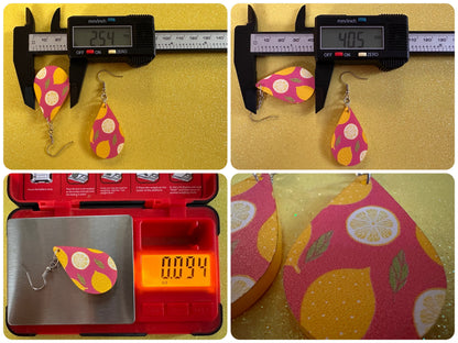 Cute Lemon Earrings: Laser Cut Acrylic Lemons, Mini Lemons, Fruit, Citrus, Food, When Life Gives You Lemons, Best Gifts for Her/Him/Them