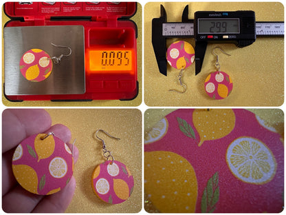 Cute Lemon Earrings: Laser Cut Acrylic Lemons, Mini Lemons, Fruit, Citrus, Food, When Life Gives You Lemons, Best Gifts for Her/Him/Them