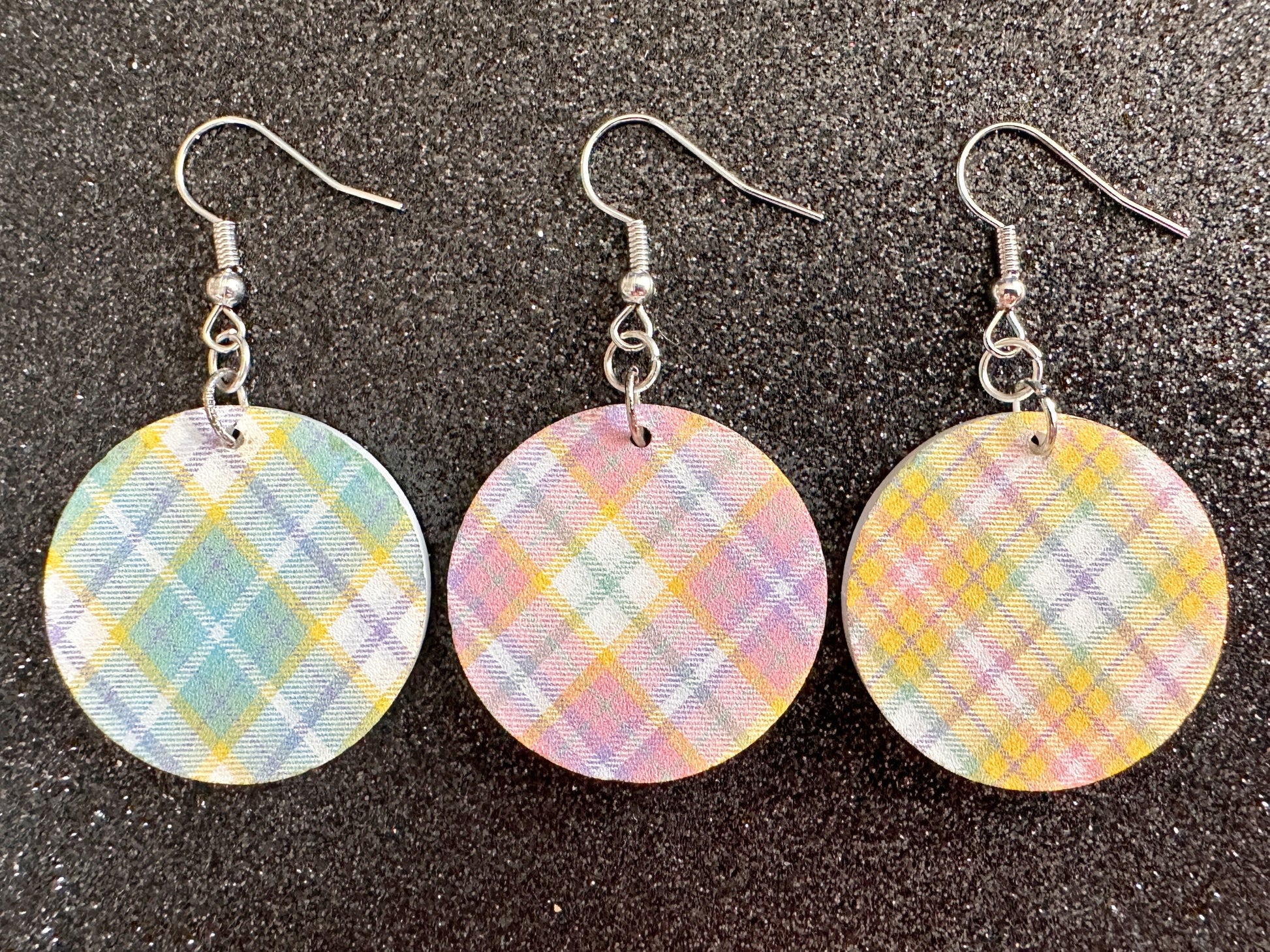 Cute Pastel Plaid Earrings: Laser Cut Acrylic Patterns, Pastels, Shapes, Flannel, Schoolgirl, Preppy, Gag Gift, Best Gifts for Her/Him/Them