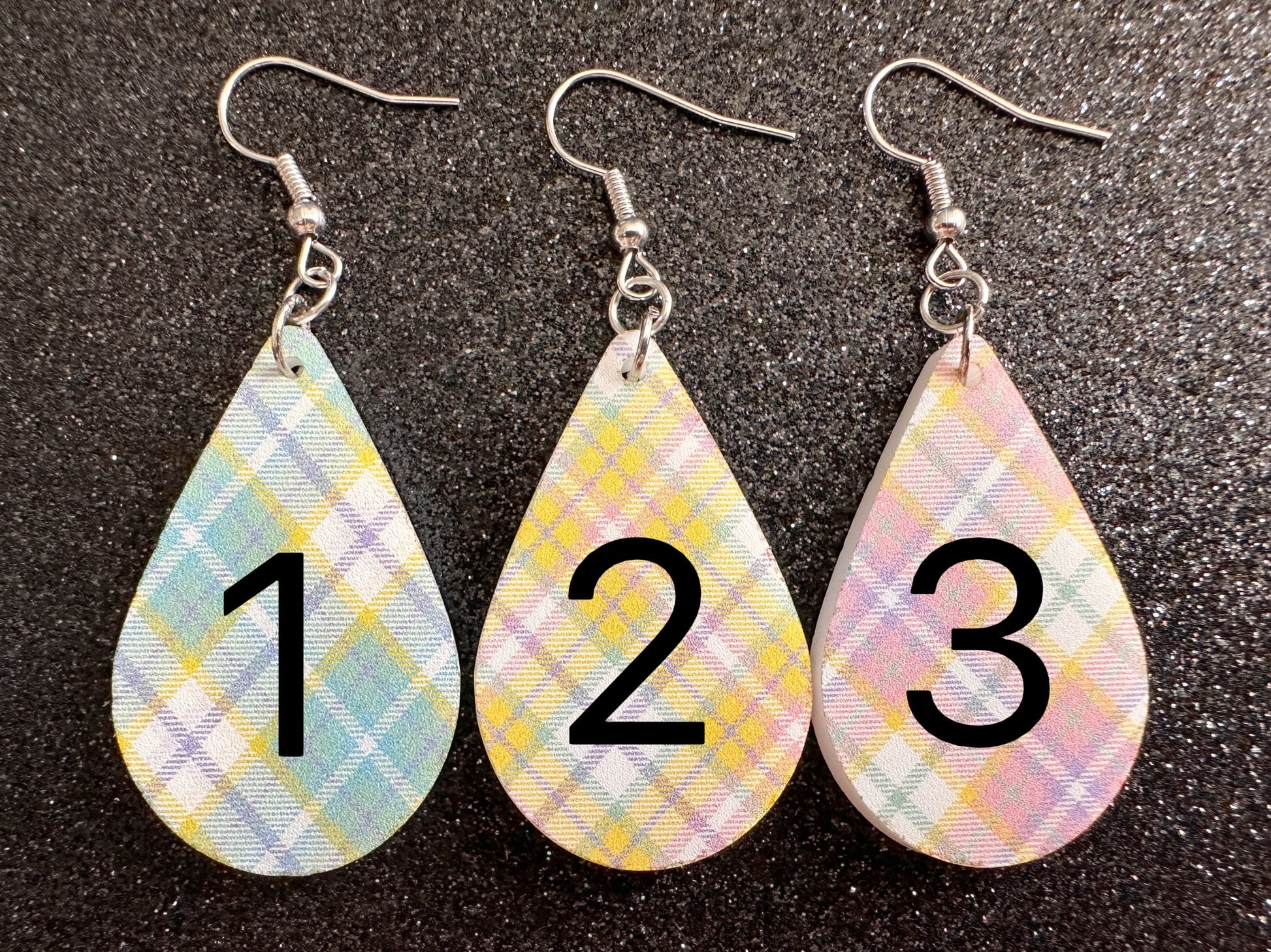 Cute Pastel Plaid Earrings: Laser Cut Acrylic Patterns, Pastels, Shapes, Flannel, Schoolgirl, Preppy, Gag Gift, Best Gifts for Her/Him/Them