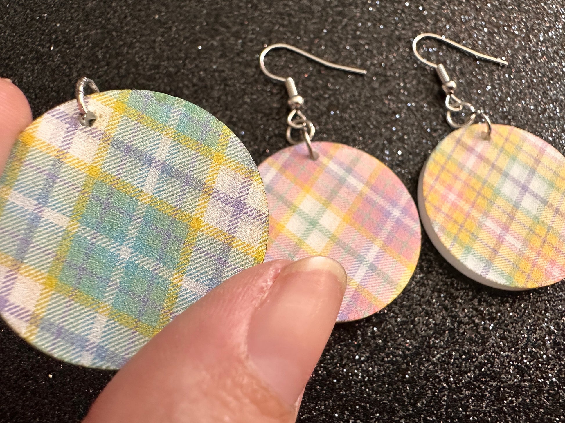 Cute Pastel Plaid Earrings: Laser Cut Acrylic Patterns, Pastels, Shapes, Flannel, Schoolgirl, Preppy, Gag Gift, Best Gifts for Her/Him/Them