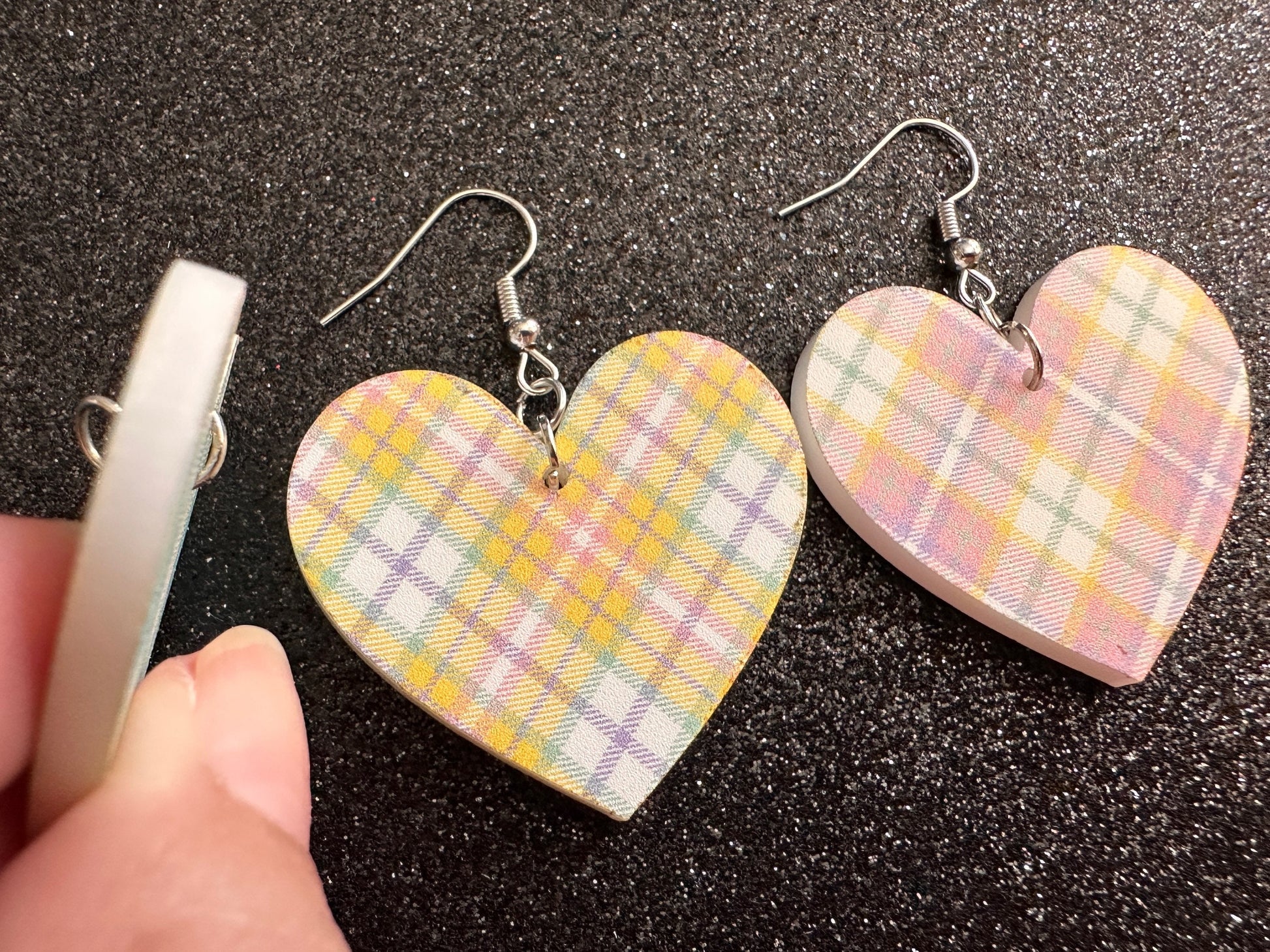 Cute Pastel Plaid Earrings: Laser Cut Acrylic Patterns, Pastels, Shapes, Flannel, Schoolgirl, Preppy, Gag Gift, Best Gifts for Her/Him/Them