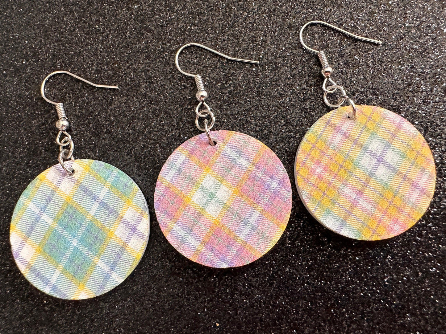 Cute Pastel Plaid Earrings: Laser Cut Acrylic Patterns, Pastels, Shapes, Flannel, Schoolgirl, Preppy, Gag Gift, Best Gifts for Her/Him/Them