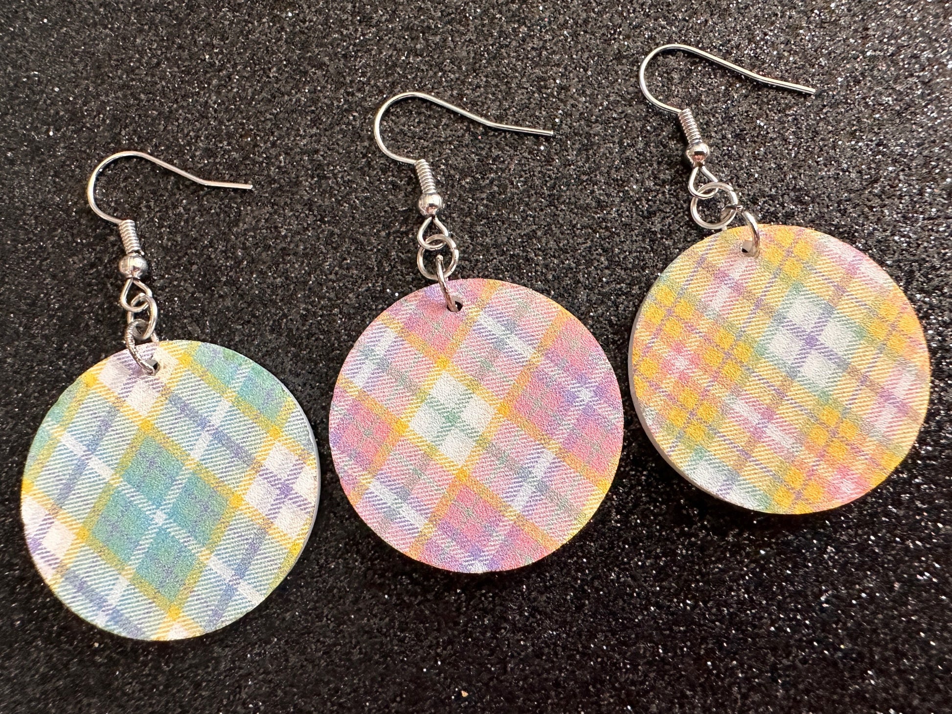 Cute Pastel Plaid Earrings: Laser Cut Acrylic Patterns, Pastels, Shapes, Flannel, Schoolgirl, Preppy, Gag Gift, Best Gifts for Her/Him/Them