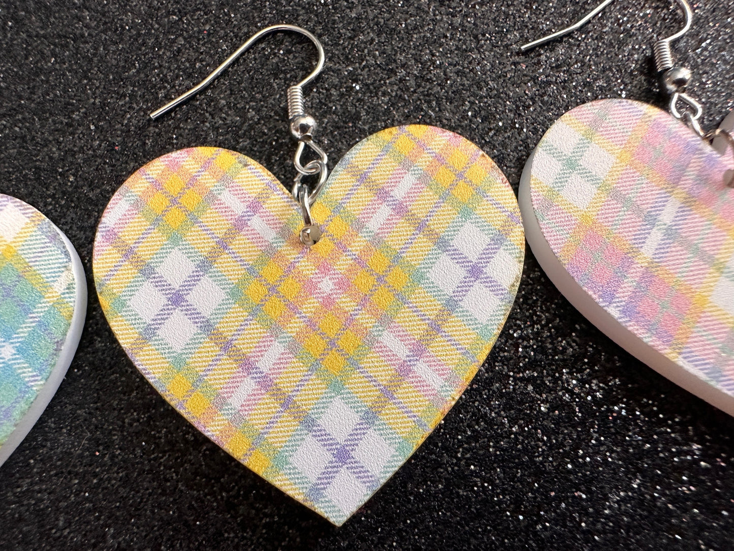 Cute Pastel Plaid Earrings: Laser Cut Acrylic Patterns, Pastels, Shapes, Flannel, Schoolgirl, Preppy, Gag Gift, Best Gifts for Her/Him/Them