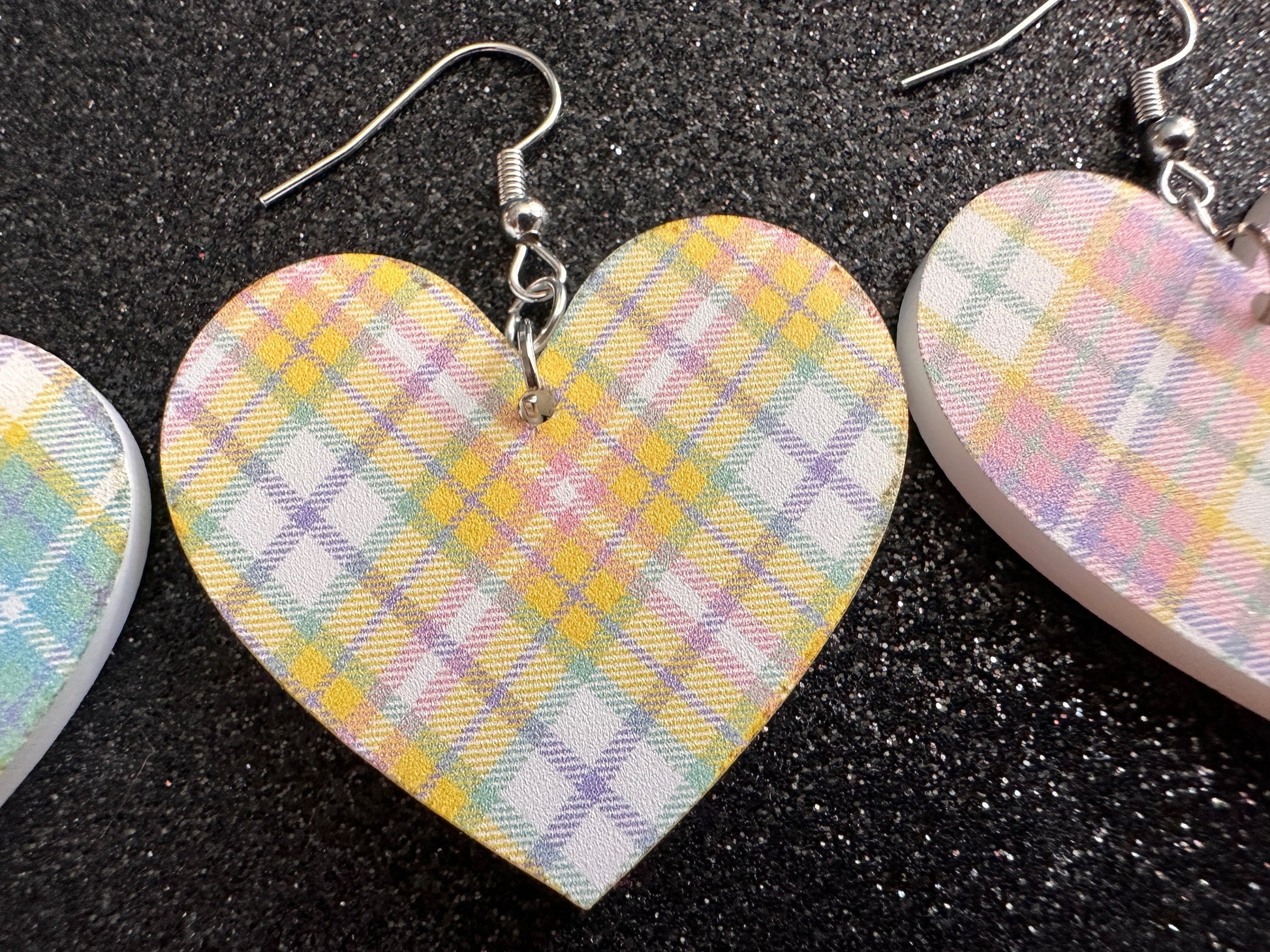 Cute Pastel Plaid Earrings: Laser Cut Acrylic Patterns, Pastels, Shapes, Flannel, Schoolgirl, Preppy, Gag Gift, Best Gifts for Her/Him/Them