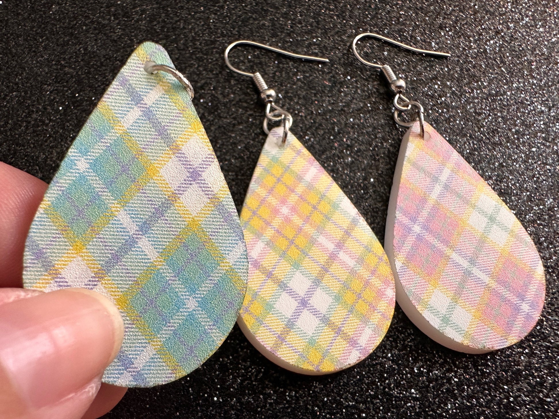 Cute Pastel Plaid Earrings: Laser Cut Acrylic Patterns, Pastels, Shapes, Flannel, Schoolgirl, Preppy, Gag Gift, Best Gifts for Her/Him/Them
