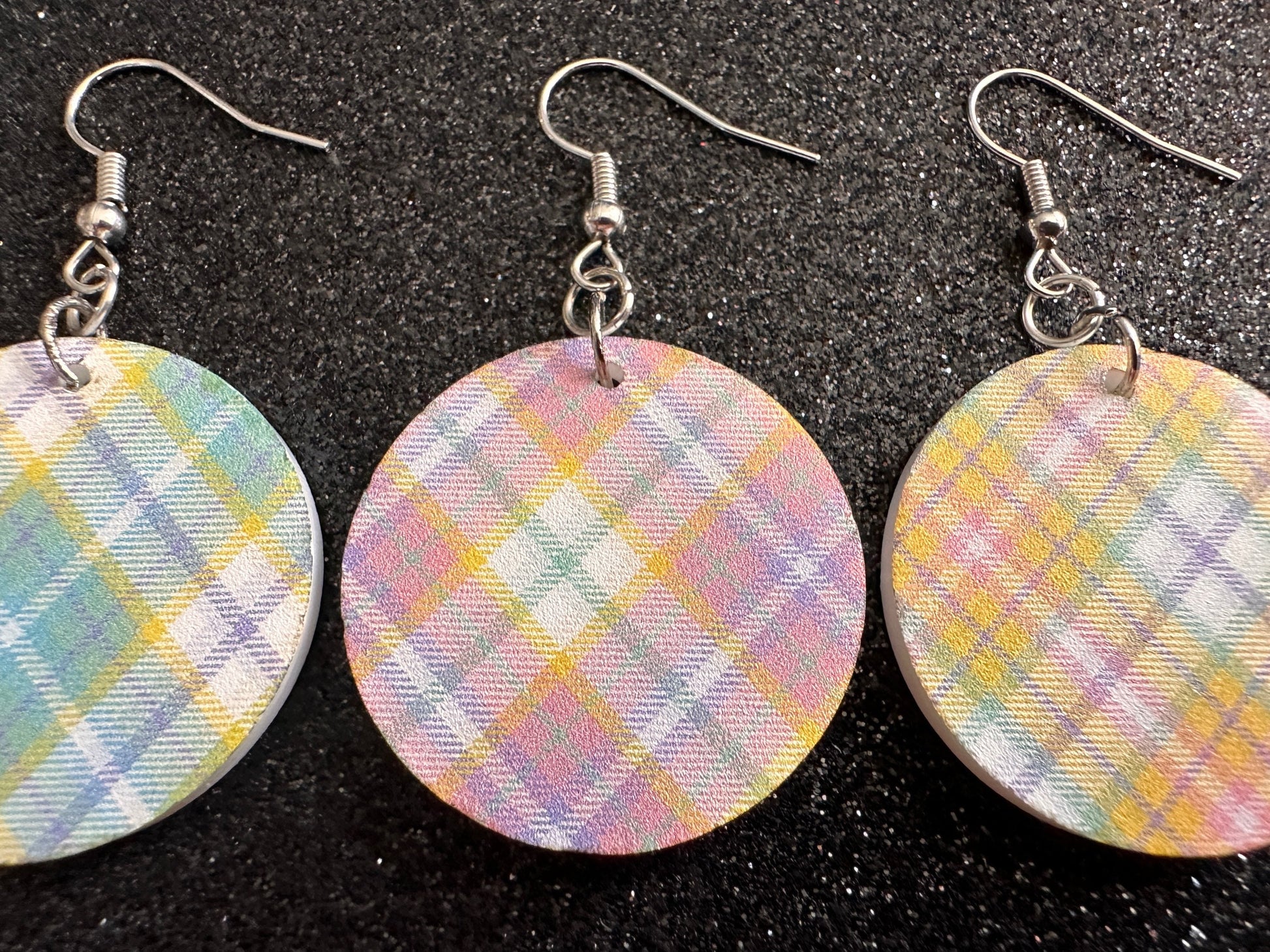 Cute Pastel Plaid Earrings: Laser Cut Acrylic Patterns, Pastels, Shapes, Flannel, Schoolgirl, Preppy, Gag Gift, Best Gifts for Her/Him/Them