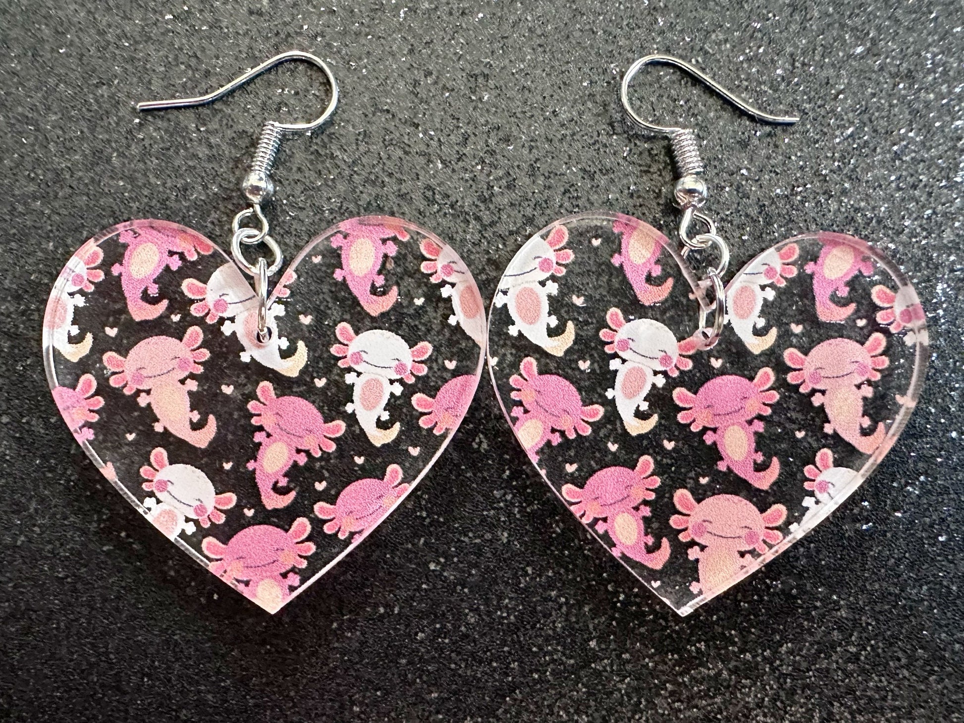 Cute Pink Axolotl Earrings: Laser Cut Acrylic Axolotls, Aquarium, Fish, Pet, Marine Animals, Animal, Snorkel, Best Gifts for Her/Him/Them