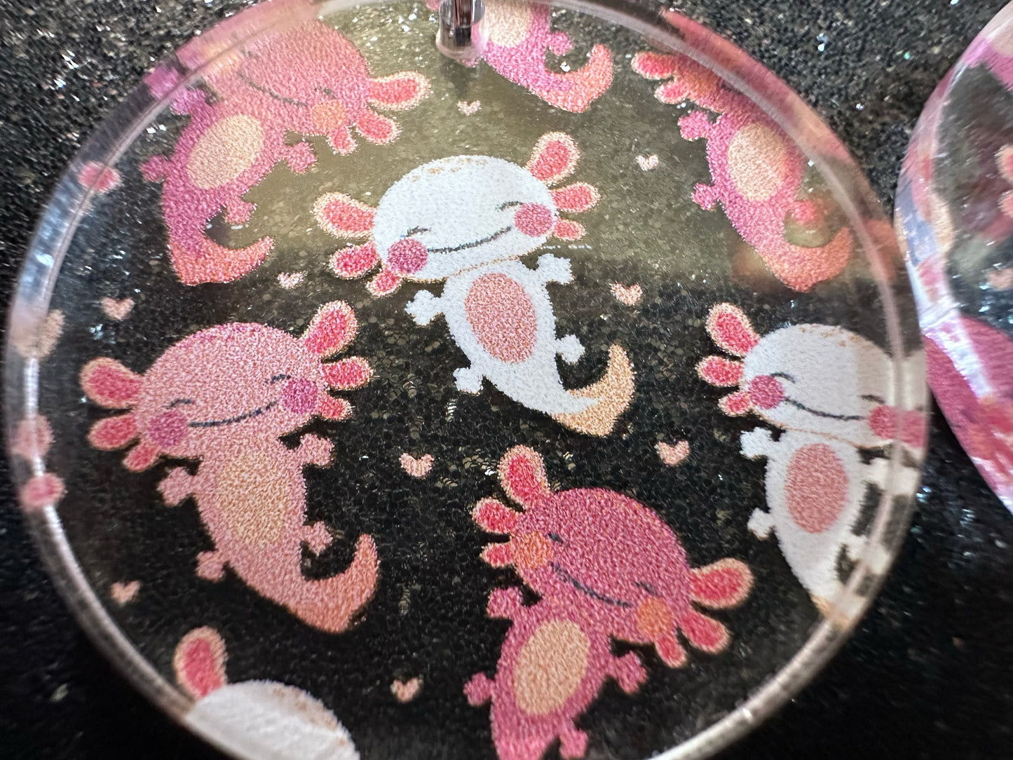 Cute Pink Axolotl Earrings: Laser Cut Acrylic Axolotls, Aquarium, Fish, Pet, Marine Animals, Animal, Snorkel, Best Gifts for Her/Him/Them