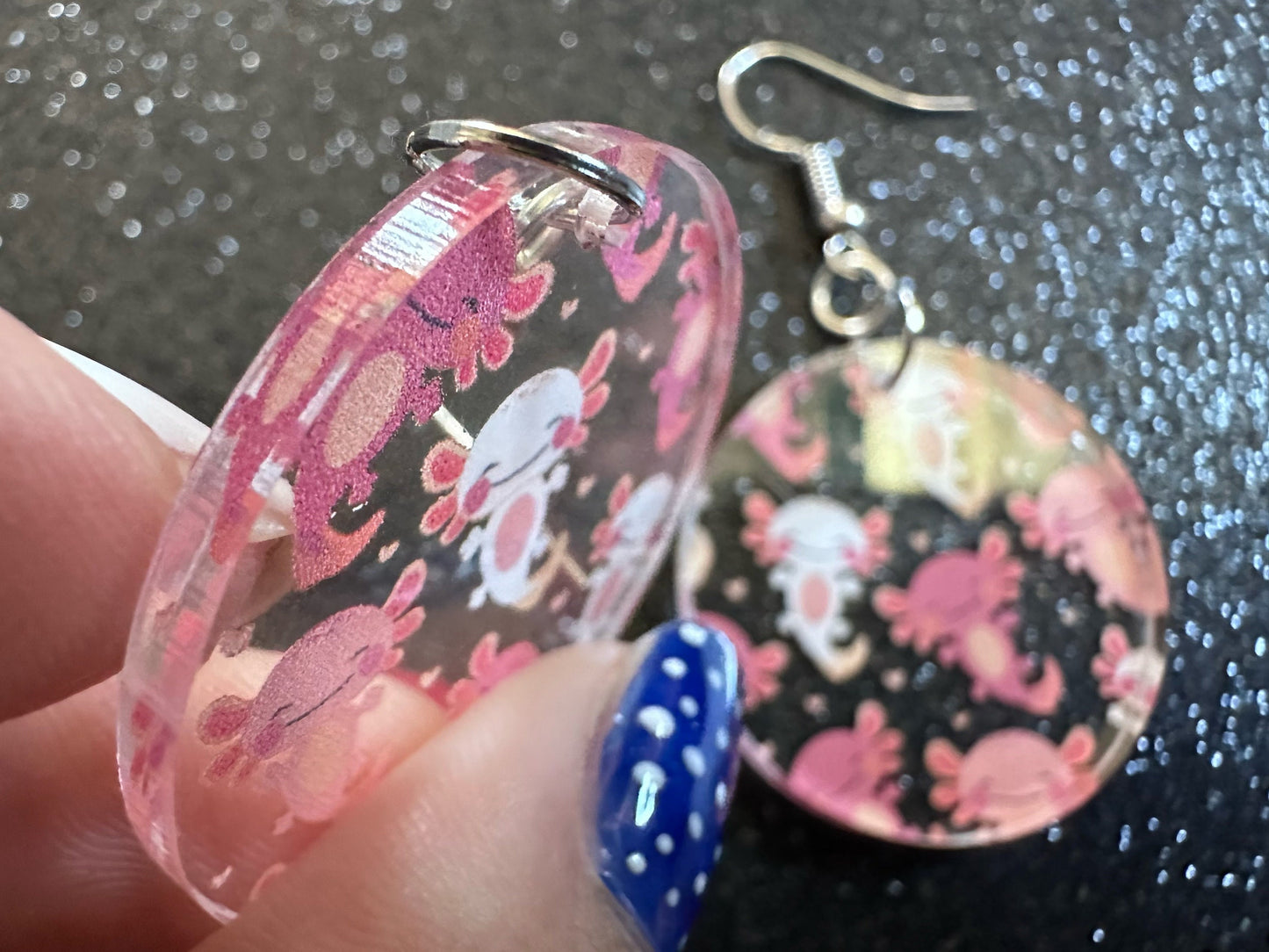Cute Pink Axolotl Earrings: Laser Cut Acrylic Axolotls, Aquarium, Fish, Pet, Marine Animals, Animal, Snorkel, Best Gifts for Her/Him/Them