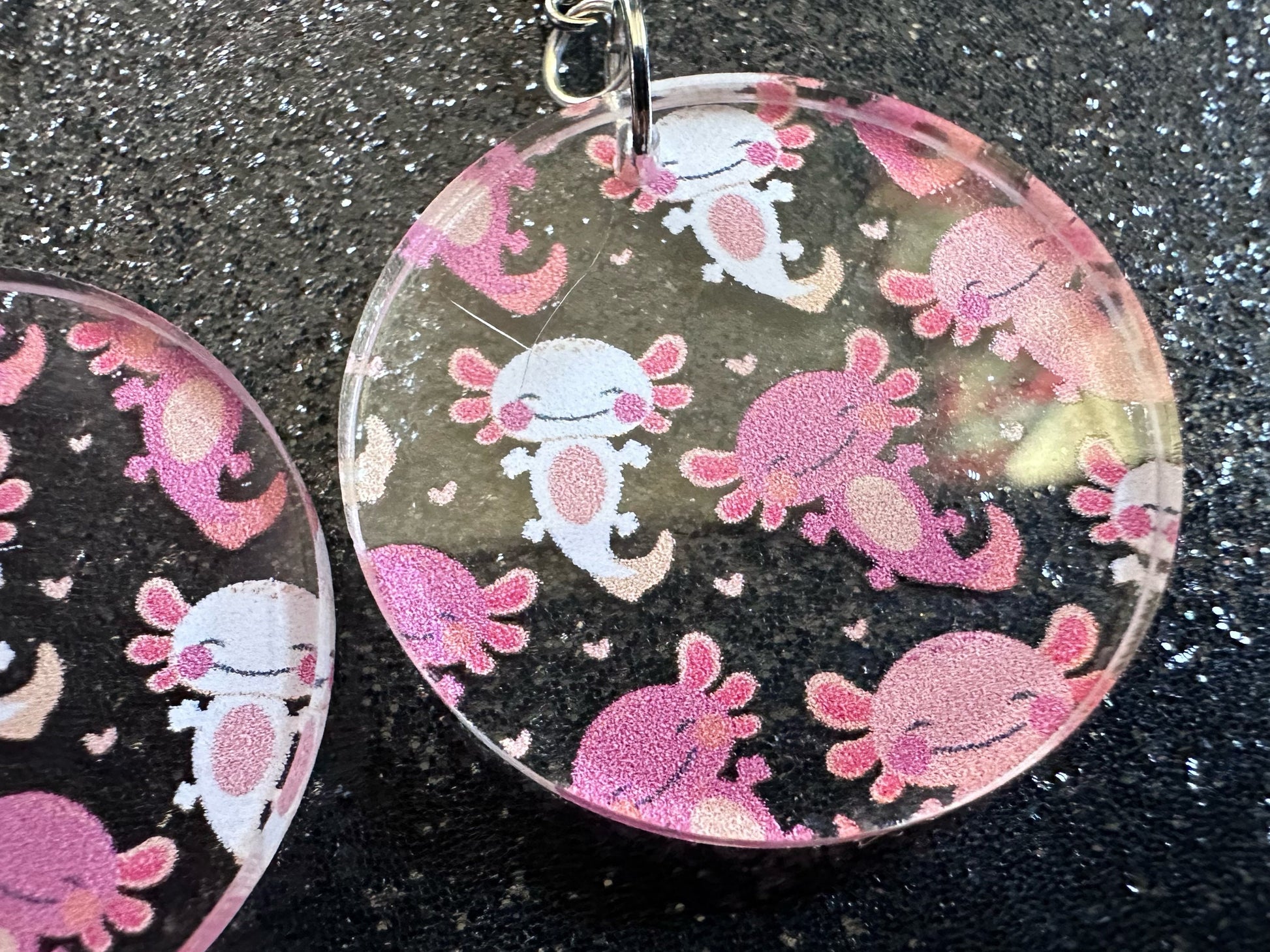 Cute Pink Axolotl Earrings: Laser Cut Acrylic Axolotls, Aquarium, Fish, Pet, Marine Animals, Animal, Snorkel, Best Gifts for Her/Him/Them