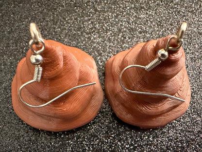Cute Poop Earrings: 3D Printed Poops, Silly Brown Turds, Emojis, Funny, Gag Gift, Novelty Earrings, Costume Jewelry, Gifts for Her/Him/Them