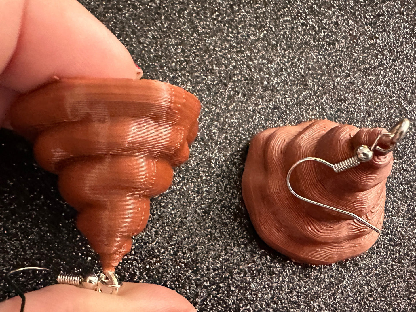 Cute Poop Earrings: 3D Printed Poops, Silly Brown Turds, Emojis, Funny, Gag Gift, Novelty Earrings, Costume Jewelry, Gifts for Her/Him/Them
