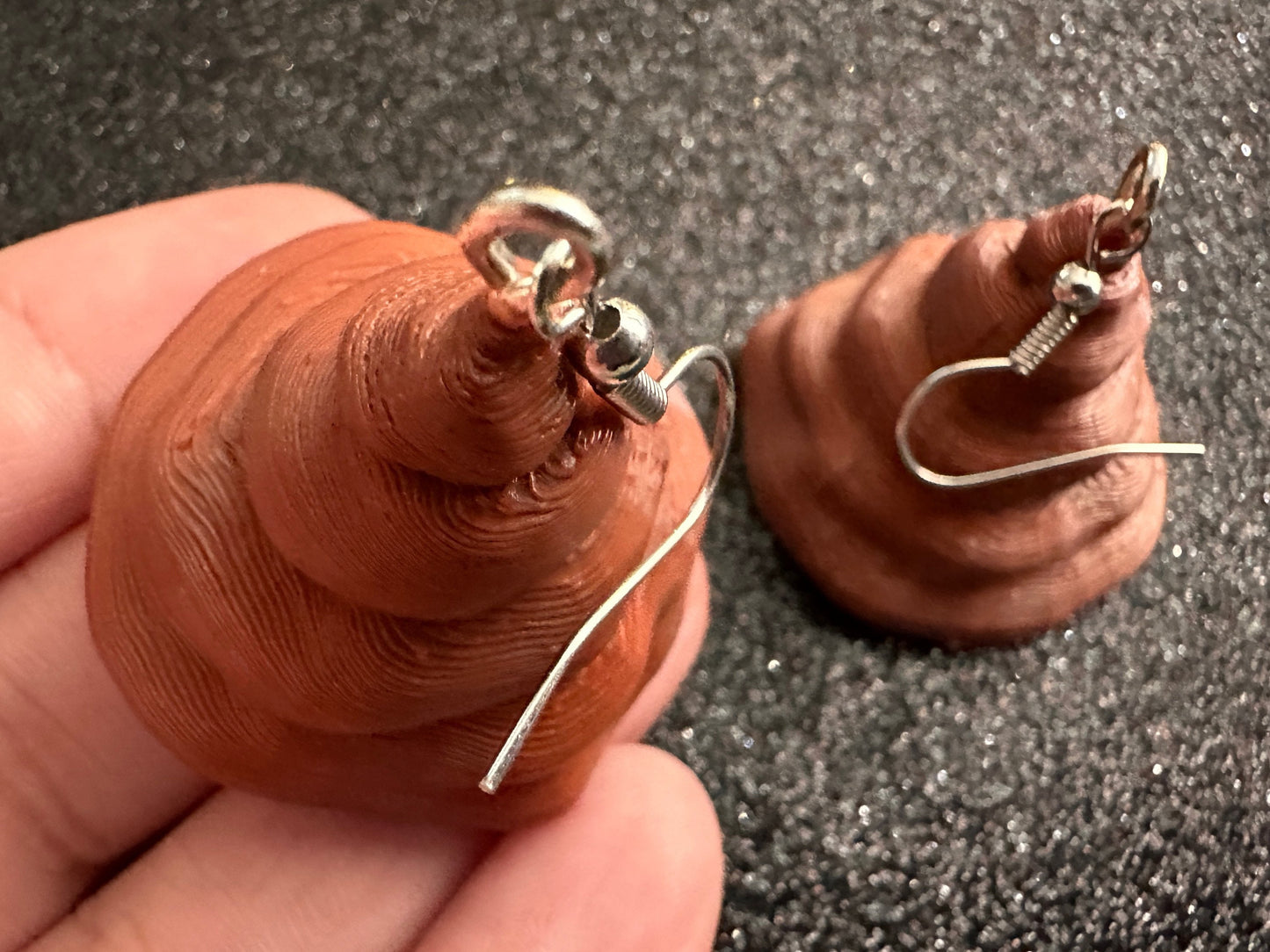 Cute Poop Earrings: 3D Printed Poops, Silly Brown Turds, Emojis, Funny, Gag Gift, Novelty Earrings, Costume Jewelry, Gifts for Her/Him/Them