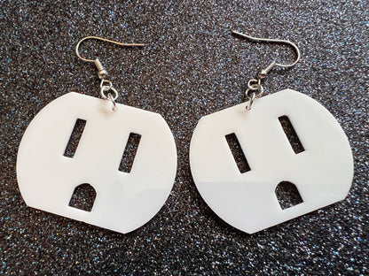 Cute Socket Earrings: Laser Cut Acrylic Sockets, Electricity, Electrical, Appliances, Best Gifts for Her/Him/Them