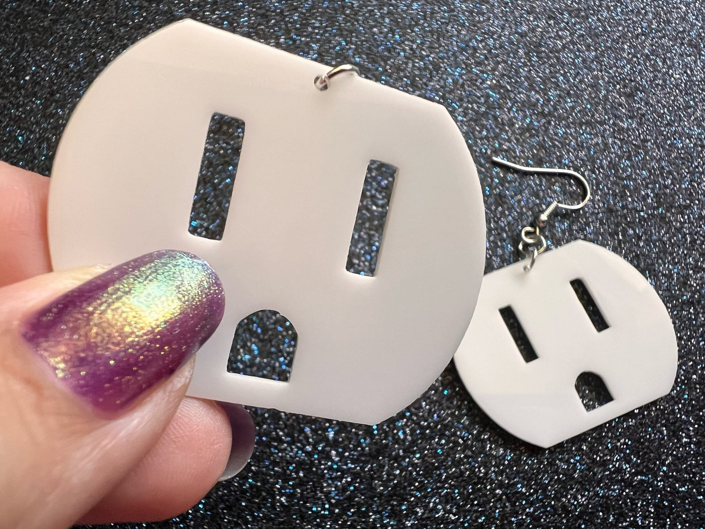 Cute Socket Earrings: Laser Cut Acrylic Sockets, Electricity, Electrical, Appliances, Best Gifts for Her/Him/Them