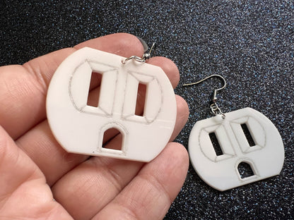 Cute Socket Earrings: Laser Cut Acrylic Sockets, Electricity, Electrical, Appliances, Best Gifts for Her/Him/Them