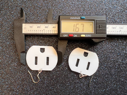 Cute Socket Earrings: Laser Cut Acrylic Sockets, Electricity, Electrical, Appliances, Best Gifts for Her/Him/Them