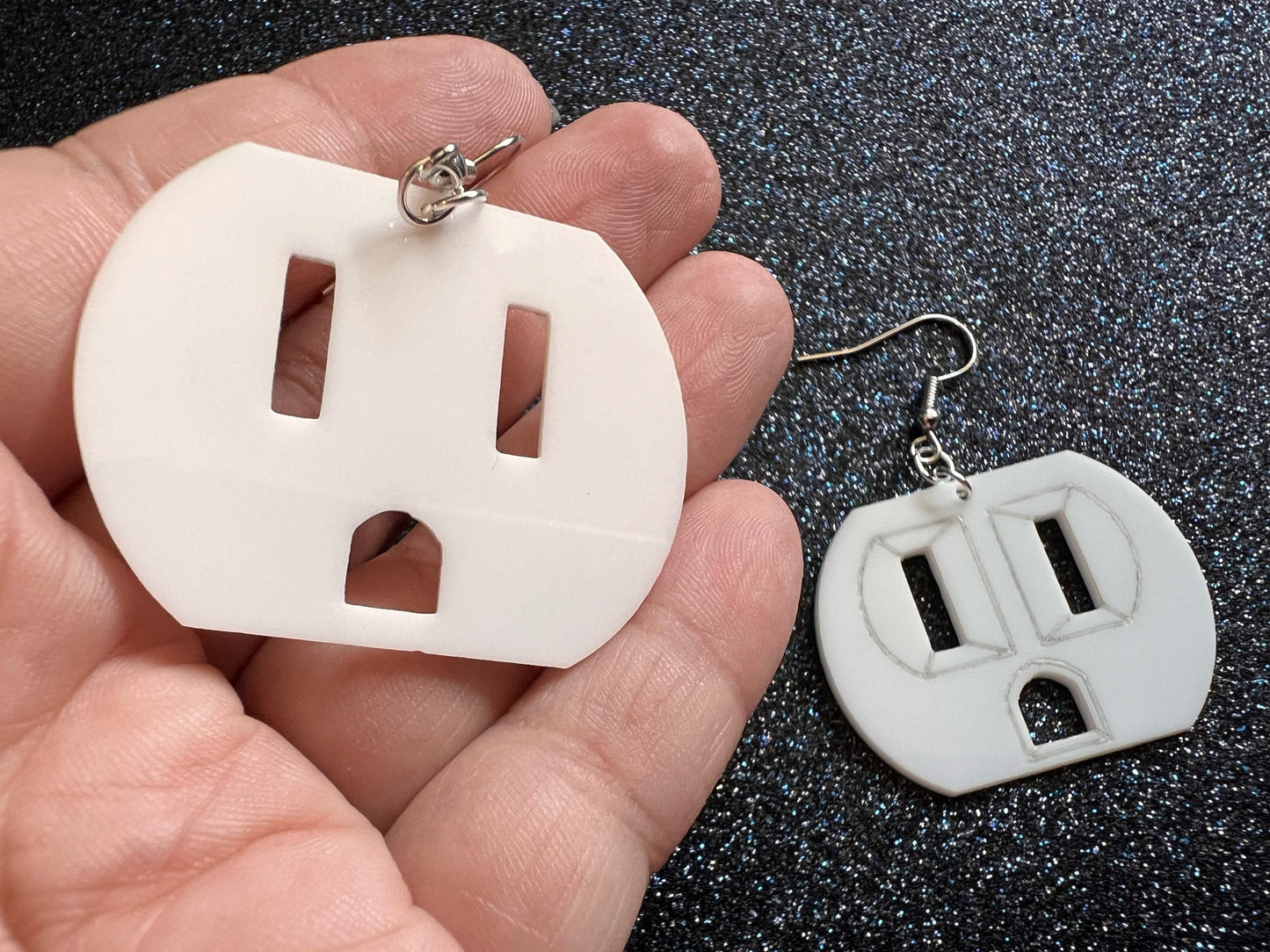 Cute Socket Earrings: Laser Cut Acrylic Sockets, Electricity, Electrical, Appliances, Best Gifts for Her/Him/Them