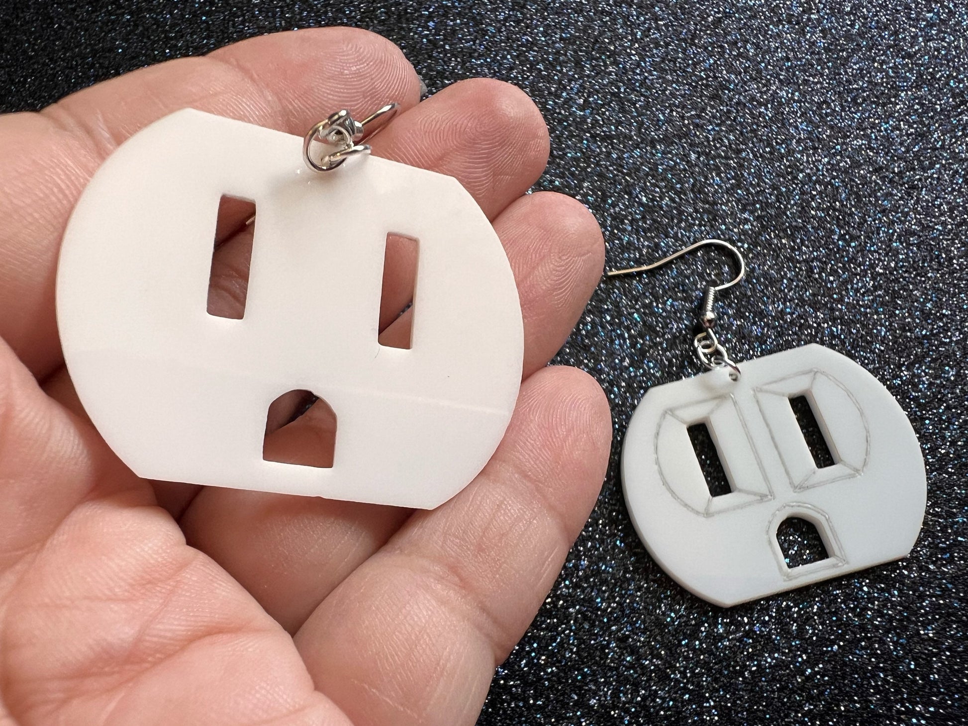 Cute Socket Earrings: Laser Cut Acrylic Sockets, Electricity, Electrical, Appliances, Best Gifts for Her/Him/Them