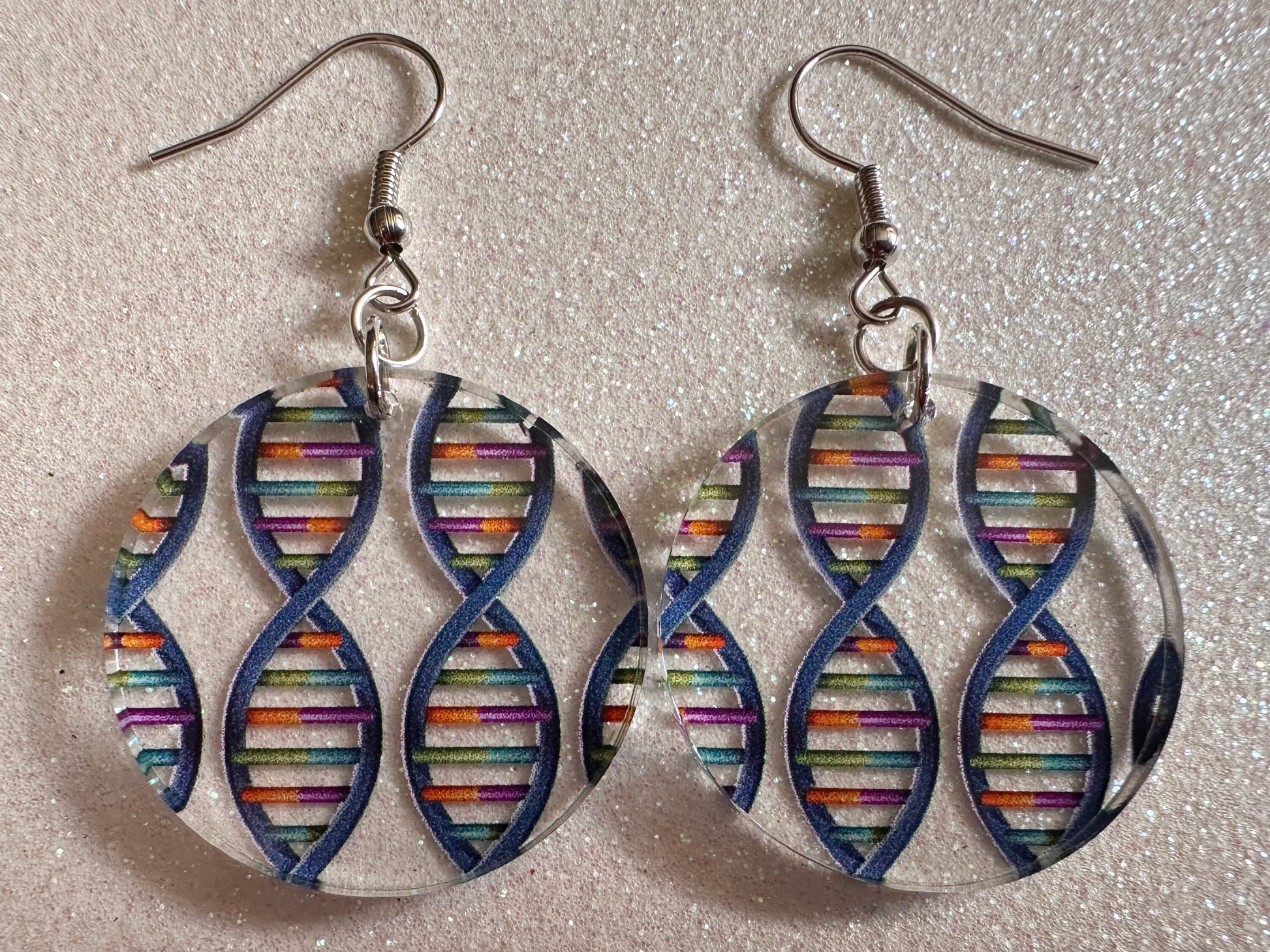 DNA Strand Earrings: Laser Cut Acrylic Science Earrings, Genes, Scientist, Biology, Biologist, Genome, Doctor, Best Gifts for Her/Him/Them