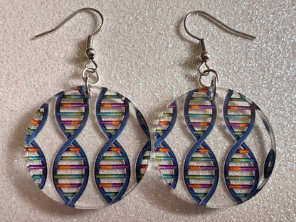 DNA Strand Earrings: Laser Cut Acrylic Science Earrings, Genes, Scientist, Biology, Biologist, Genome, Doctor, Best Gifts for Her/Him/Them