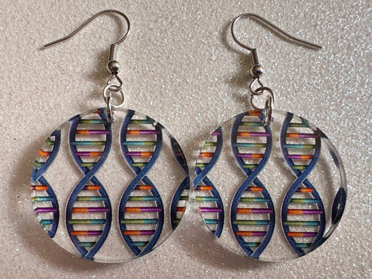 DNA Strand Earrings: Laser Cut Acrylic Science Earrings, Genes, Scientist, Biology, Biologist, Genome, Doctor, Best Gifts for Her/Him/Them
