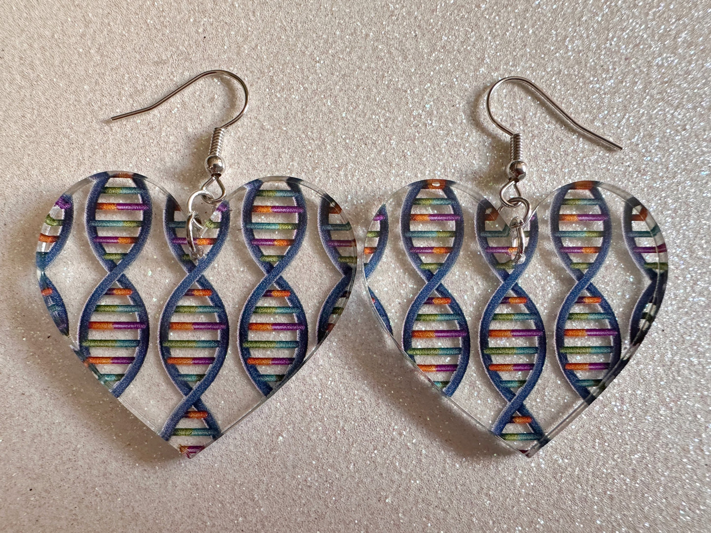 DNA Strand Earrings: Laser Cut Acrylic Science Earrings, Genes, Scientist, Biology, Biologist, Genome, Doctor, Best Gifts for Her/Him/Them