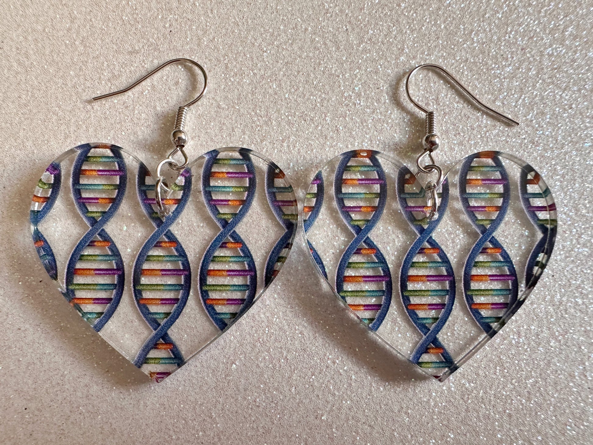 DNA Strand Earrings: Laser Cut Acrylic Science Earrings, Genes, Scientist, Biology, Biologist, Genome, Doctor, Best Gifts for Her/Him/Them