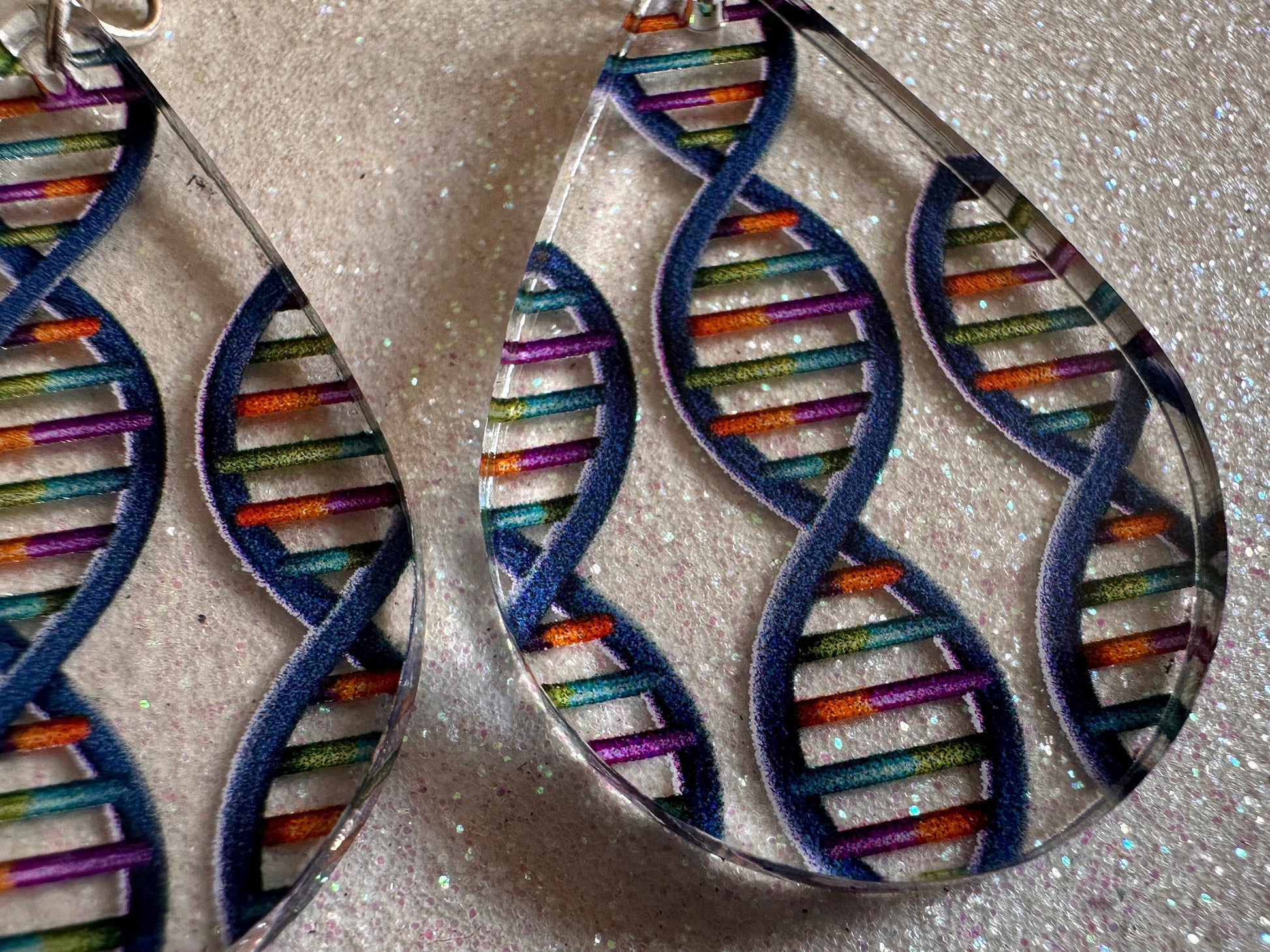 DNA Strand Earrings: Laser Cut Acrylic Science Earrings, Genes, Scientist, Biology, Biologist, Genome, Doctor, Best Gifts for Her/Him/Them