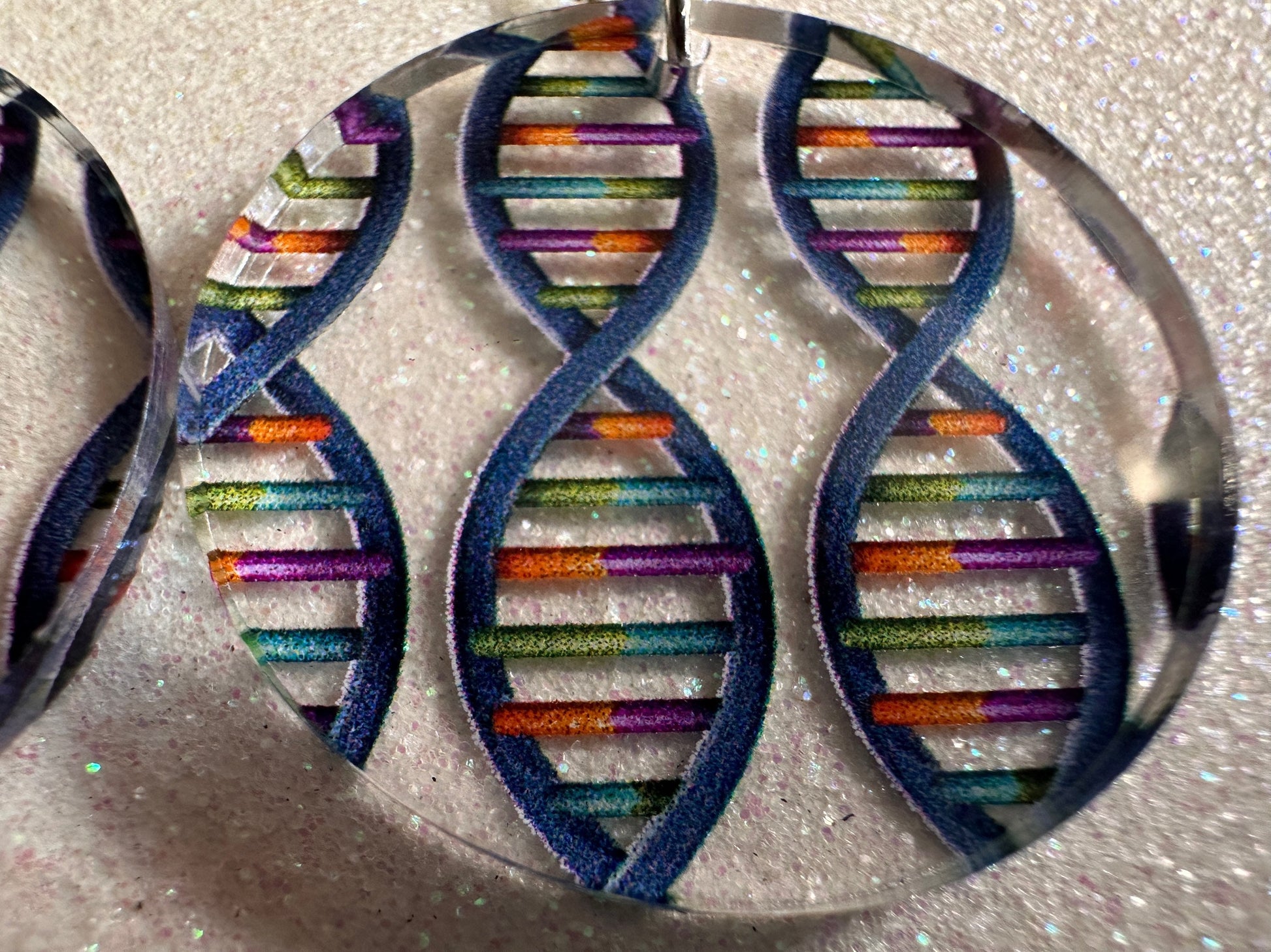 DNA Strand Earrings: Laser Cut Acrylic Science Earrings, Genes, Scientist, Biology, Biologist, Genome, Doctor, Best Gifts for Her/Him/Them