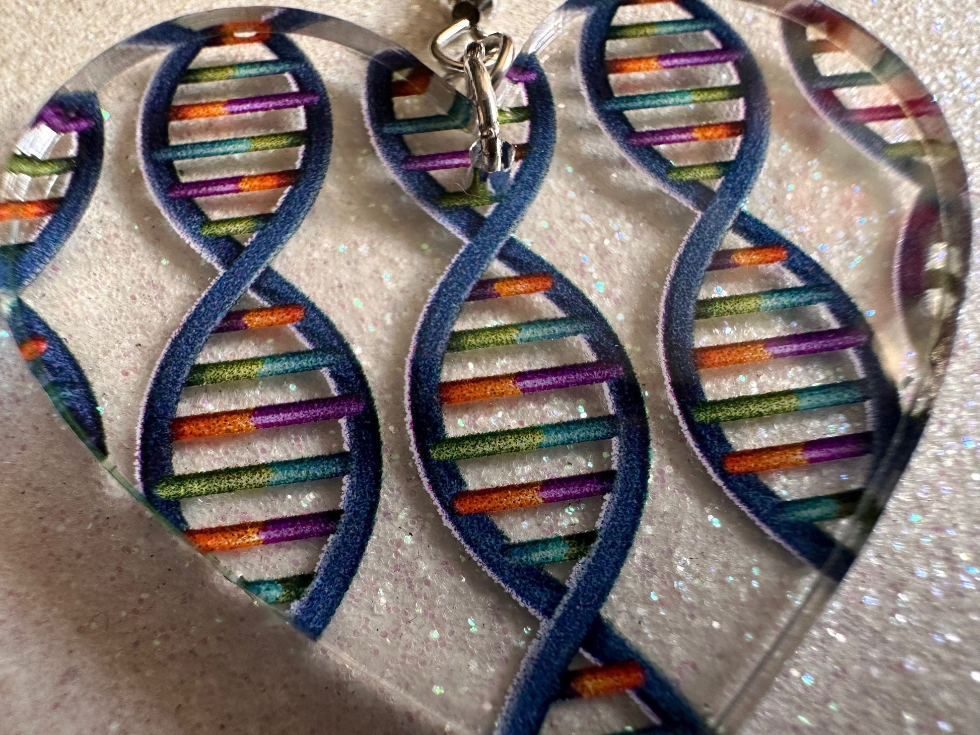 DNA Strand Earrings: Laser Cut Acrylic Science Earrings, Genes, Scientist, Biology, Biologist, Genome, Doctor, Best Gifts for Her/Him/Them
