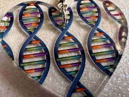 DNA Strand Earrings: Laser Cut Acrylic Science Earrings, Genes, Scientist, Biology, Biologist, Genome, Doctor, Best Gifts for Her/Him/Them
