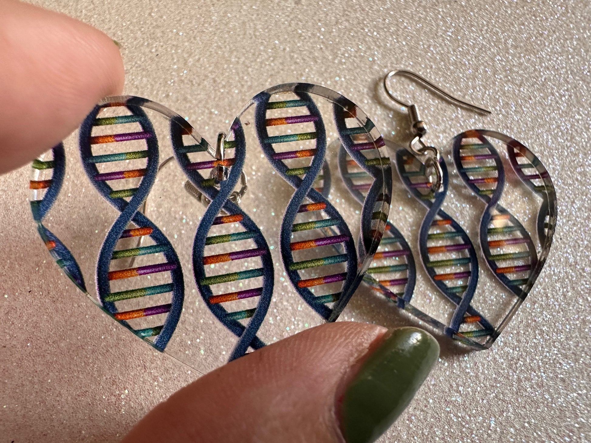 DNA Strand Earrings: Laser Cut Acrylic Science Earrings, Genes, Scientist, Biology, Biologist, Genome, Doctor, Best Gifts for Her/Him/Them