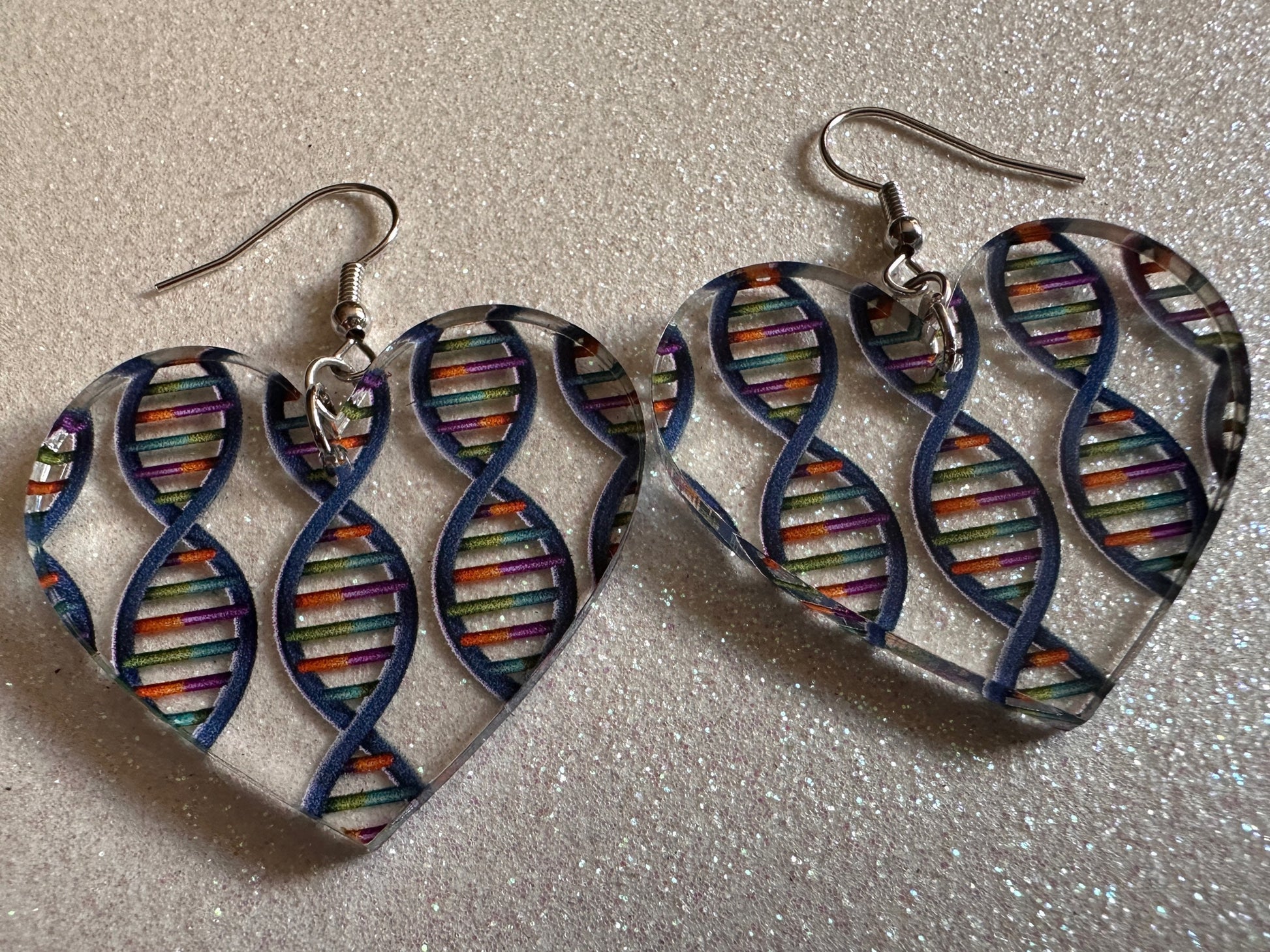 DNA Strand Earrings: Laser Cut Acrylic Science Earrings, Genes, Scientist, Biology, Biologist, Genome, Doctor, Best Gifts for Her/Him/Them