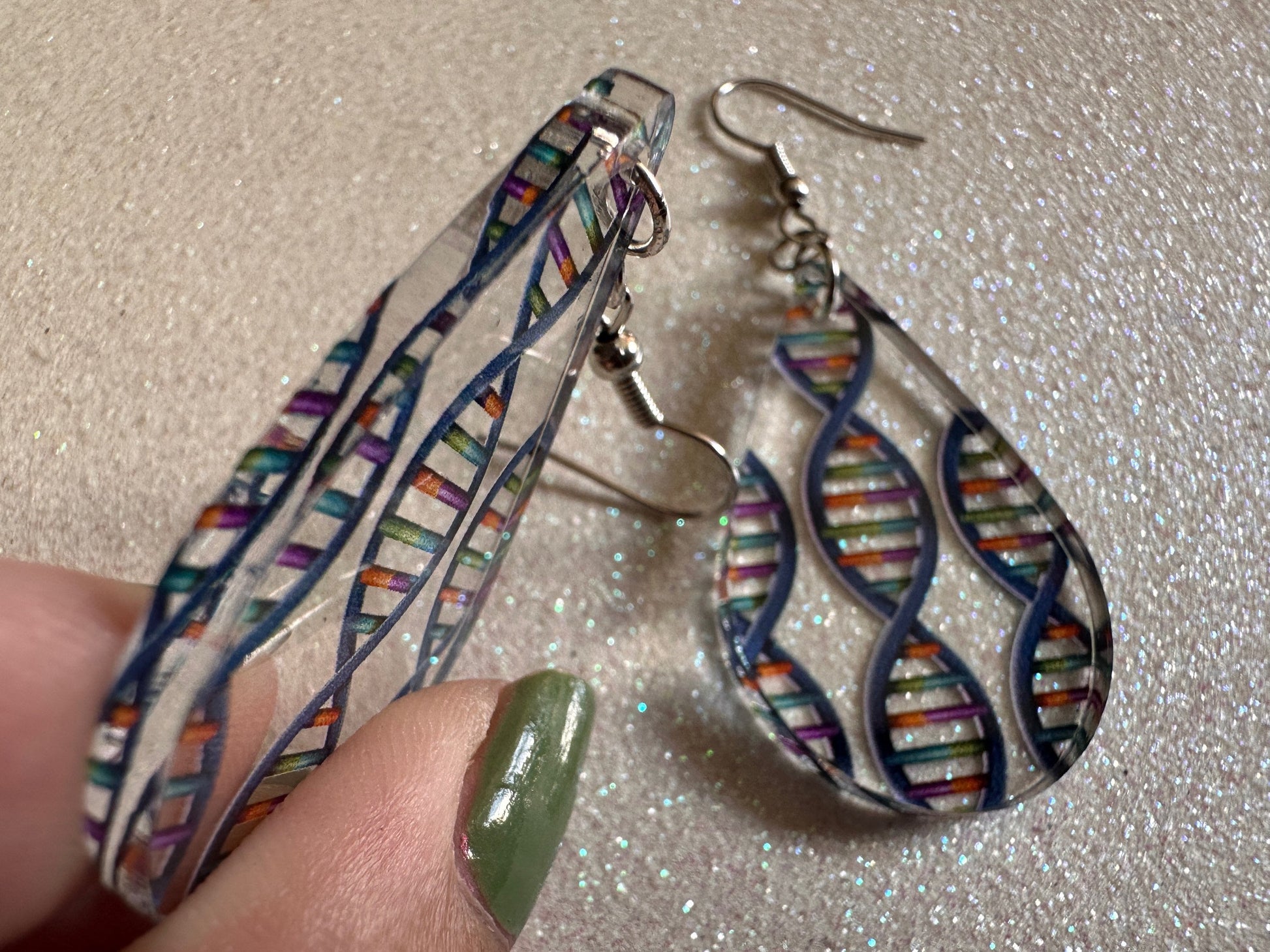 DNA Strand Earrings: Laser Cut Acrylic Science Earrings, Genes, Scientist, Biology, Biologist, Genome, Doctor, Best Gifts for Her/Him/Them