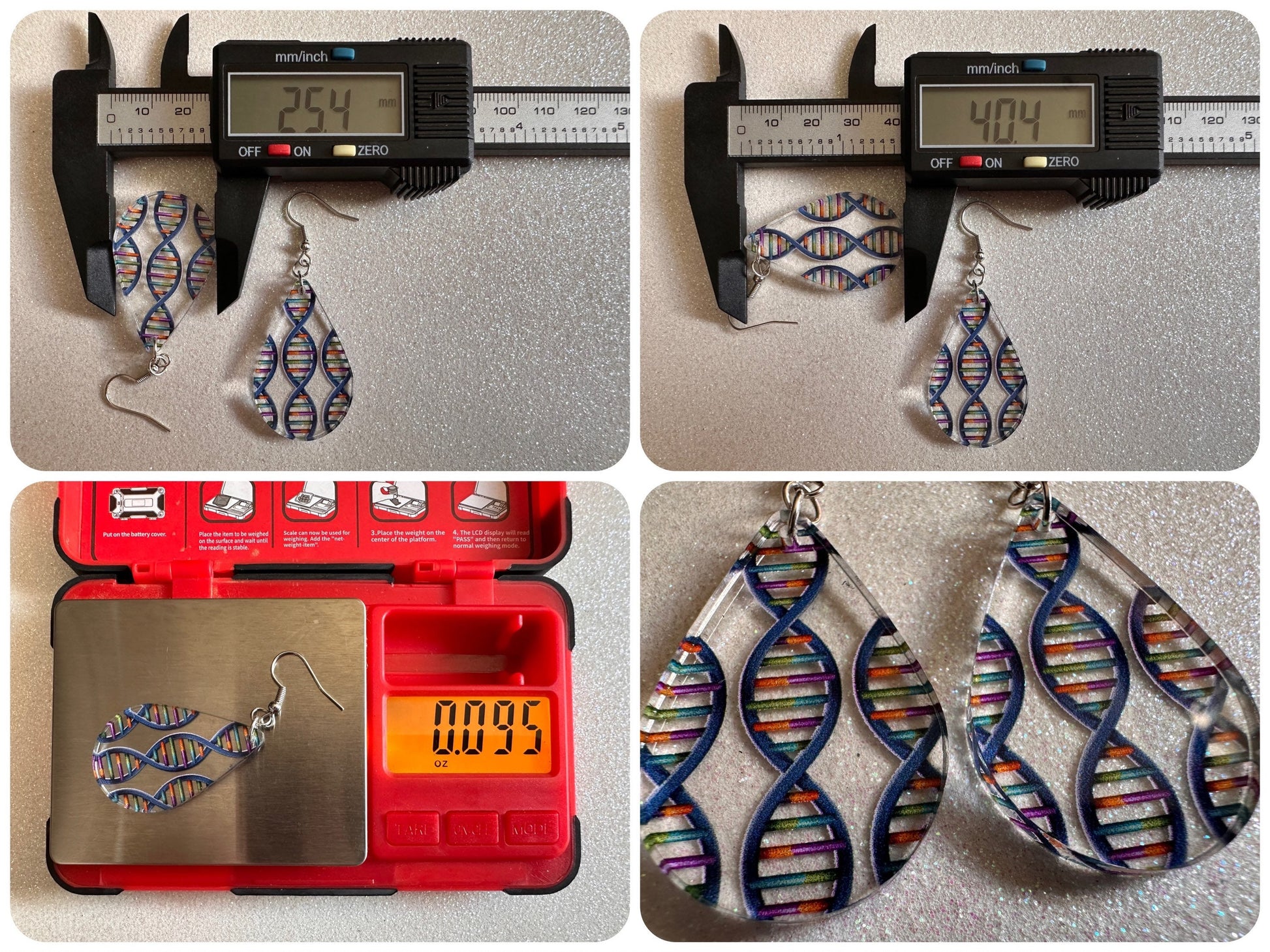DNA Strand Earrings: Laser Cut Acrylic Science Earrings, Genes, Scientist, Biology, Biologist, Genome, Doctor, Best Gifts for Her/Him/Them