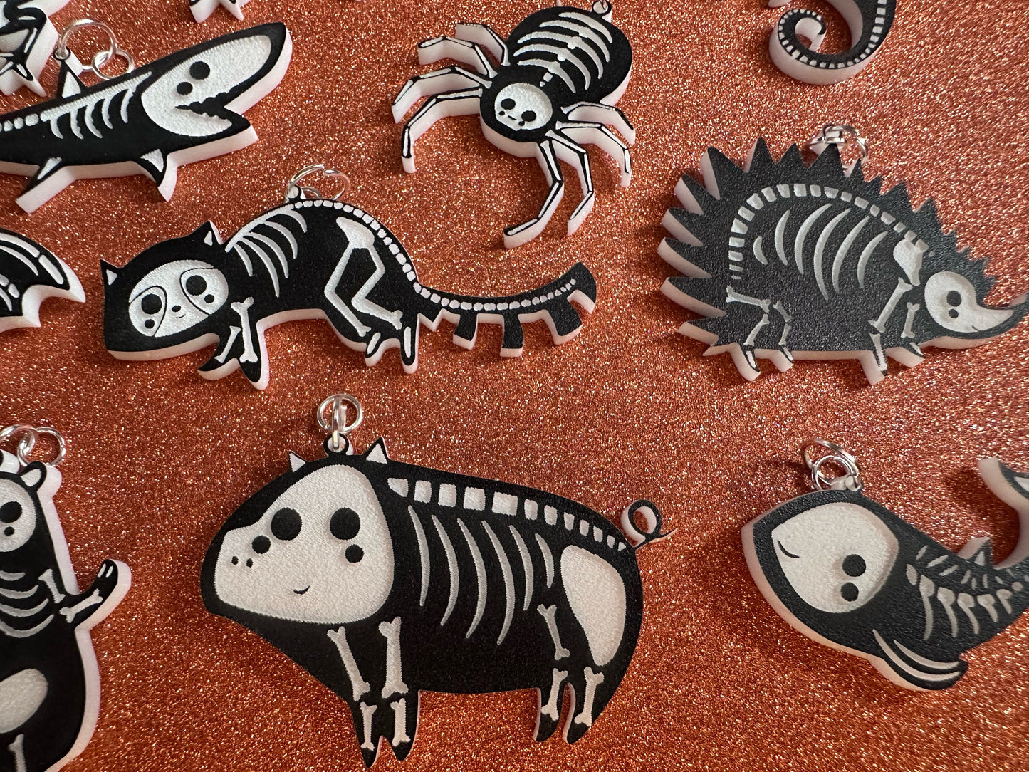 Dainty Halloween Animal Earrings: Laser Cut Acrylic Animal Skeletons, Koala, Bear, Spider, Mouse, Critter, Bat, Best Gifts for Her/Him/Them