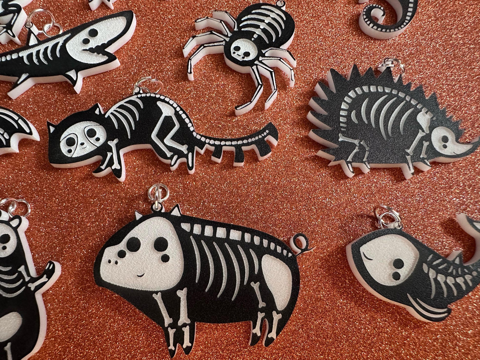 Dainty Halloween Animal Earrings: Laser Cut Acrylic Animal Skeletons, Koala, Bear, Spider, Mouse, Critter, Bat, Best Gifts for Her/Him/Them