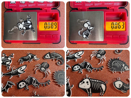 Dainty Halloween Animal Earrings: Laser Cut Acrylic Animal Skeletons, Koala, Bear, Spider, Mouse, Critter, Bat, Best Gifts for Her/Him/Them