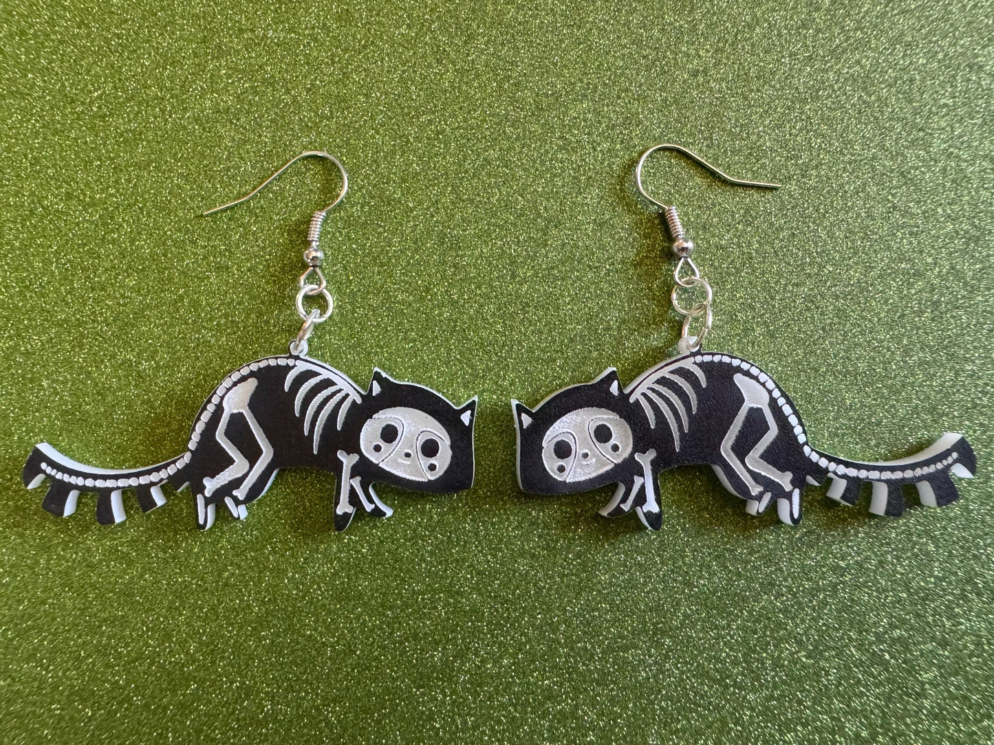 Dainty Halloween Animal Earrings: Laser Cut Acrylic Animals, Skeleton, Novelty Costume Jewelry, Gag Gift, Best Gifts for Her/Him/Them