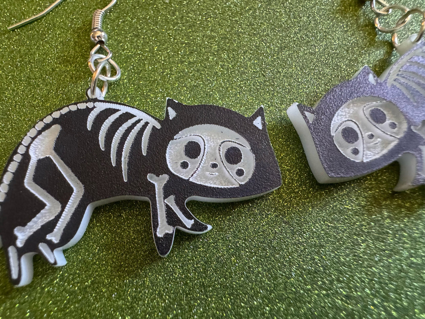 Dainty Halloween Animal Earrings: Laser Cut Acrylic Animals, Skeleton, Novelty Costume Jewelry, Gag Gift, Best Gifts for Her/Him/Them
