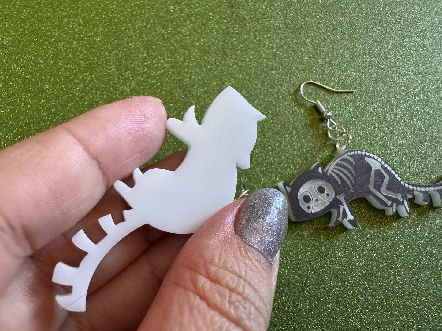 Dainty Halloween Animal Earrings: Laser Cut Acrylic Animals, Skeleton, Novelty Costume Jewelry, Gag Gift, Best Gifts for Her/Him/Them