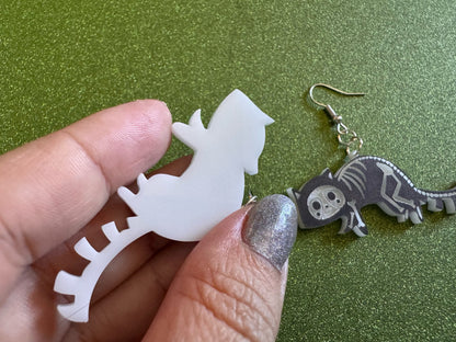 Dainty Halloween Animal Earrings: Laser Cut Acrylic Animals, Skeleton, Novelty Costume Jewelry, Gag Gift, Best Gifts for Her/Him/Them