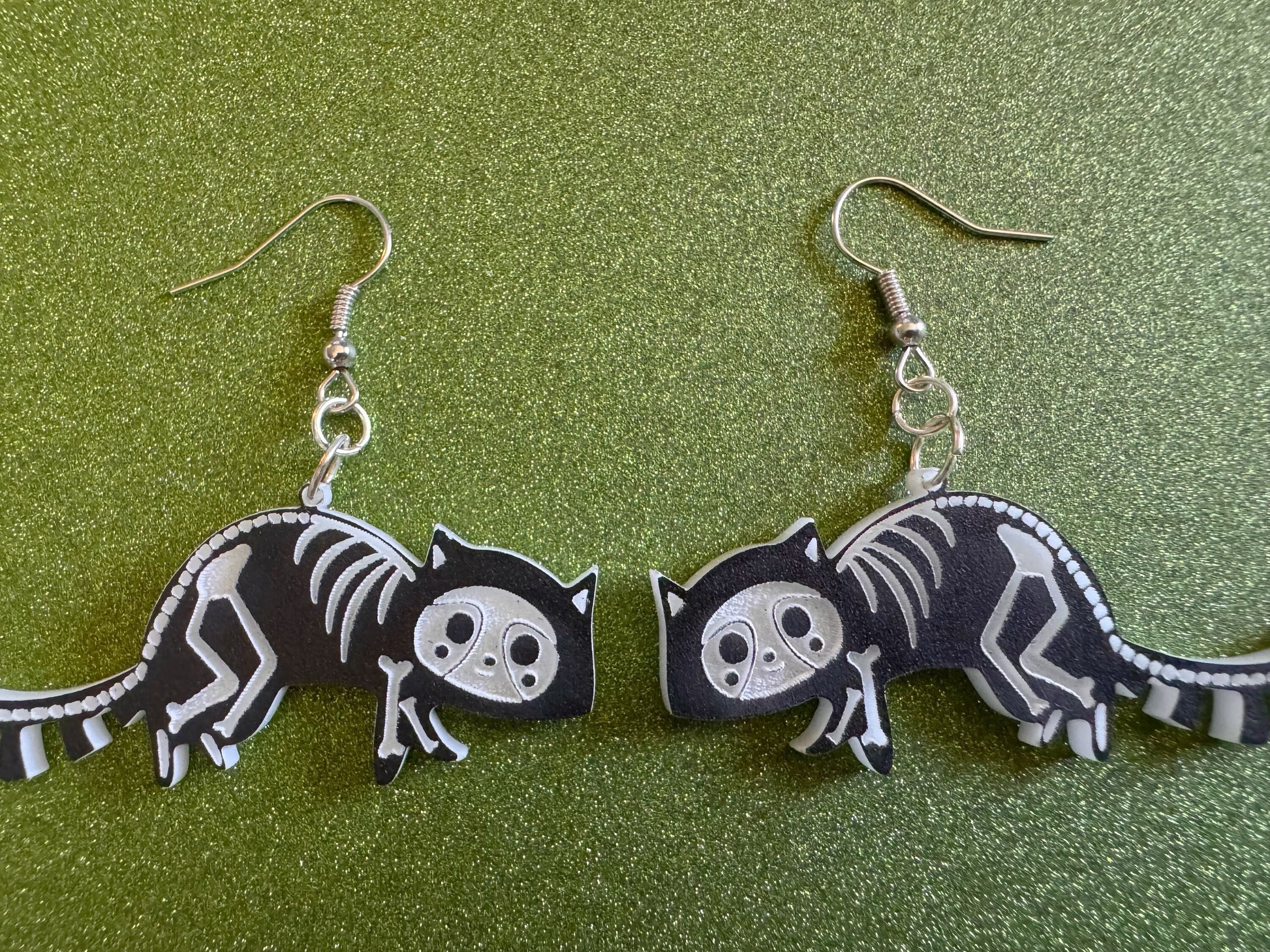 Dainty Halloween Animal Earrings: Laser Cut Acrylic Animals, Skeleton, Novelty Costume Jewelry, Gag Gift, Best Gifts for Her/Him/Them
