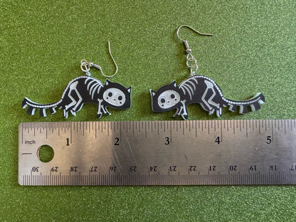 Dainty Halloween Animal Earrings: Laser Cut Acrylic Animals, Skeleton, Novelty Costume Jewelry, Gag Gift, Best Gifts for Her/Him/Them