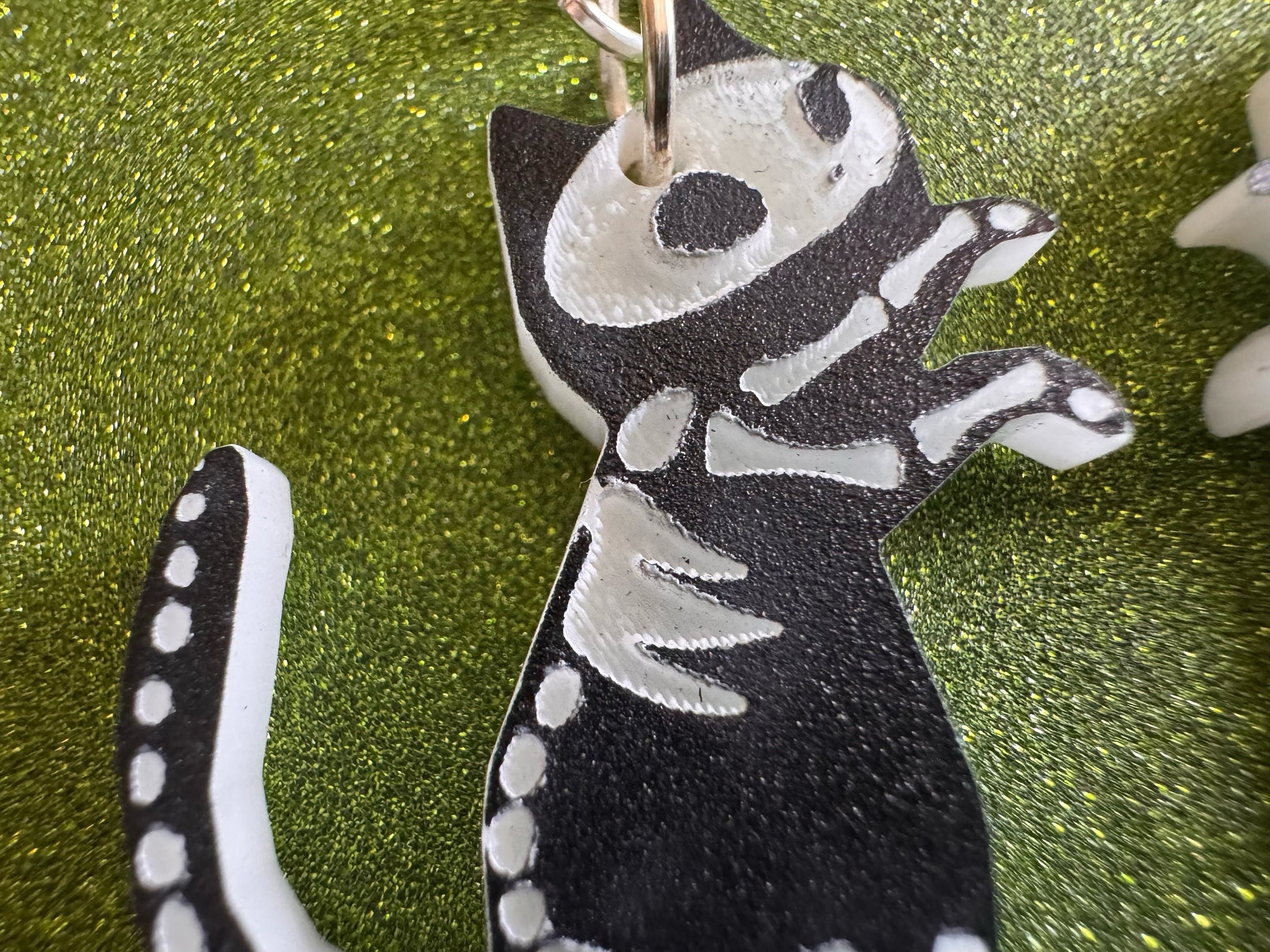 Dainty Halloween Cat Earrings: Laser Cut Acrylic Cat Skeletons, Black Cats, Spooky Cats, Kittens, Felines, Meow, Best Gifts for Her/Him/Them