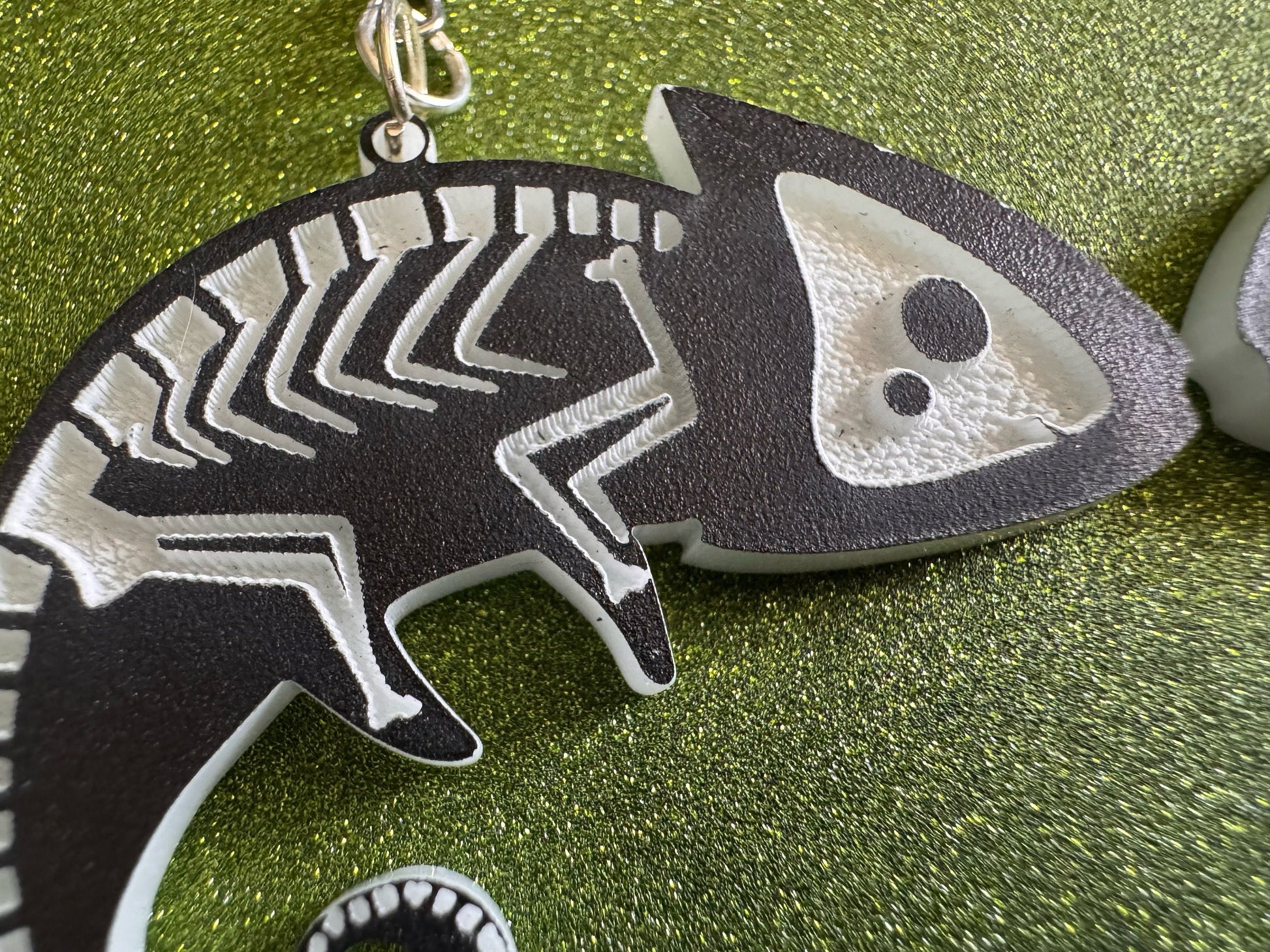 Dainty Halloween Gecko Earrings: Laser Cut Acrylic Geckos, Lizard Amphibian Skeleton, Novelty Jewelry, Gag Gift, Best Gifts for Her/Him/Them